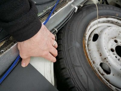 Spare wheel area